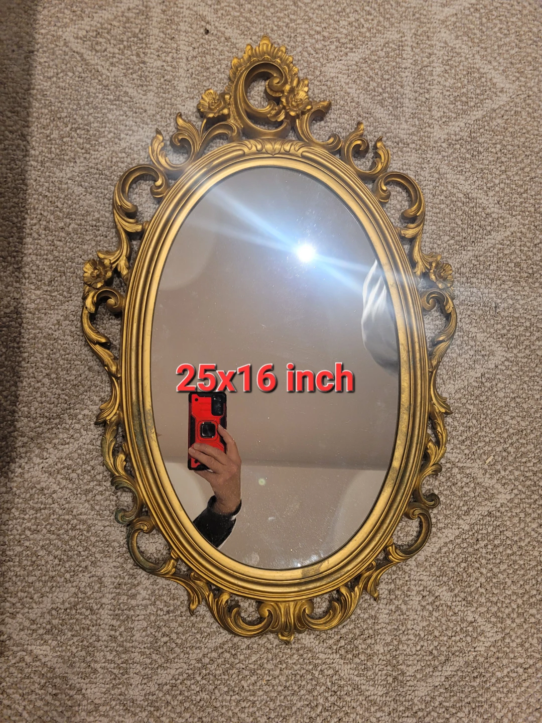 Vintage Syroco Gold Oval Wall Mirror