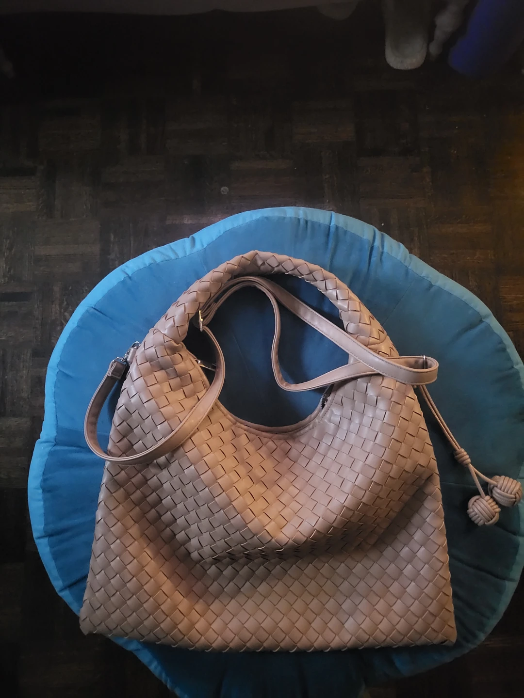 Beige Woven Shoulder Bag - photo 4