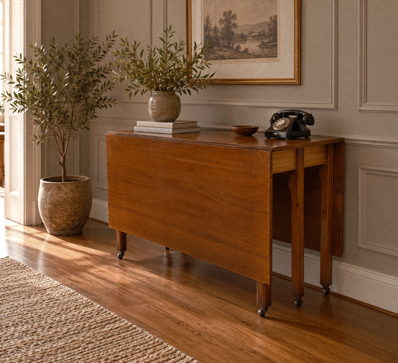 MCM Vintage Walnut Extendable Dining Table - photo 2