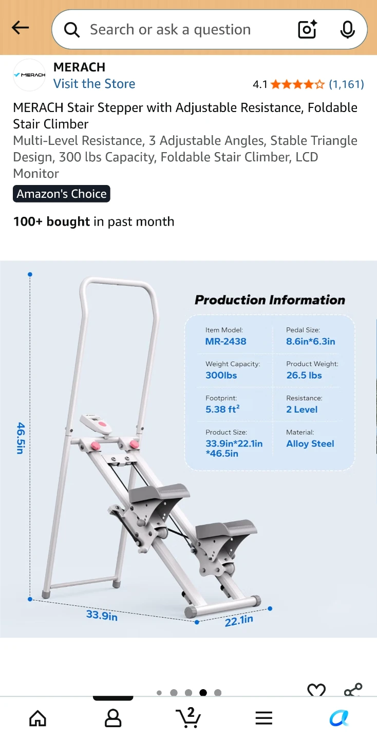 MERACH Stair Stepper with Adjustable Resistance - photo 3