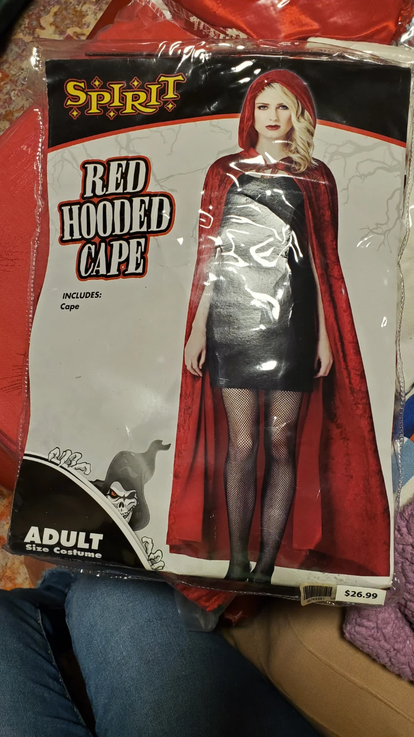 Spirit Halloween Adult Red Hooded Cape