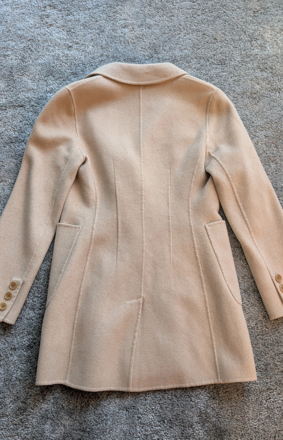 Fitted beige coat (100% Wool) - photo 4