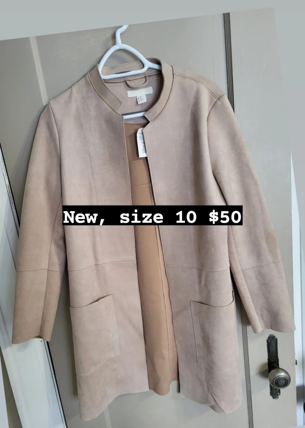 H&M Beige Suede-Look Coat