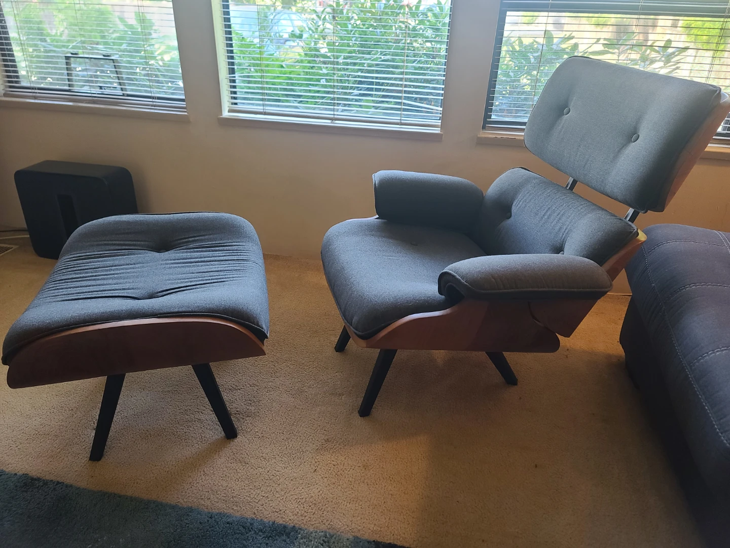 Replica Eames chair and footstool