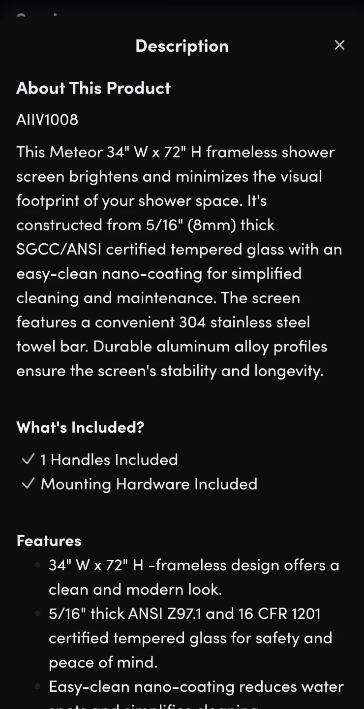 AquivaCoast Meteor Walk-in Frameless Shower Screen - photo 4