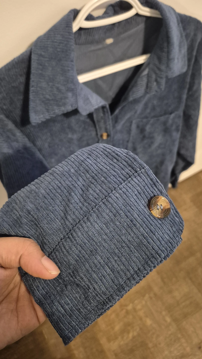Blue Corduroy Button-Down Shirt - photo 2