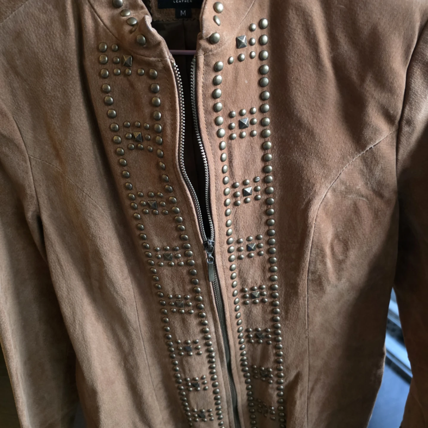 Raffaelo Leather Suede Studded Jacket - photo 2