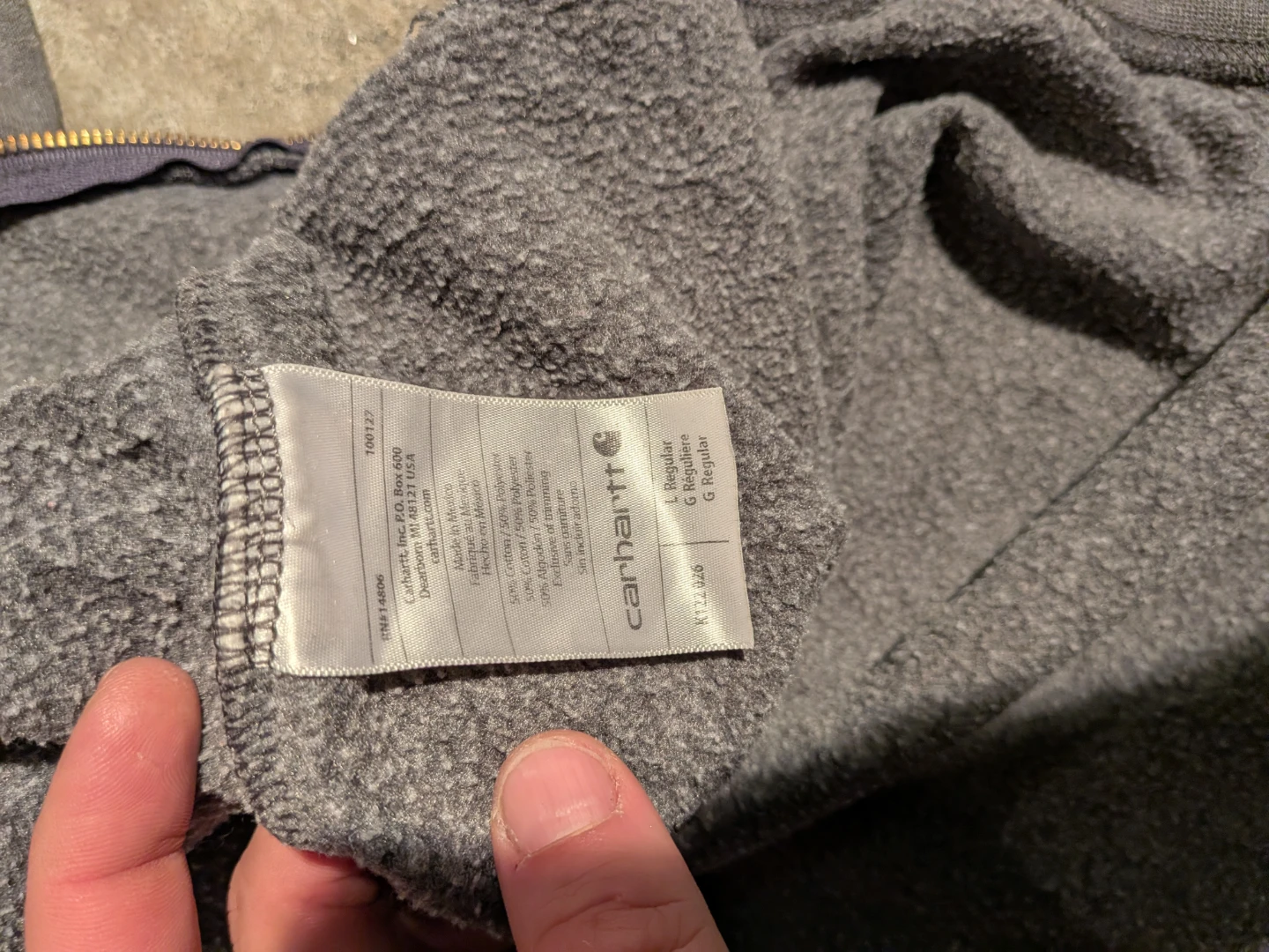 Carhartt Grey Zip-Up Hoodie - Size Large - photo 2