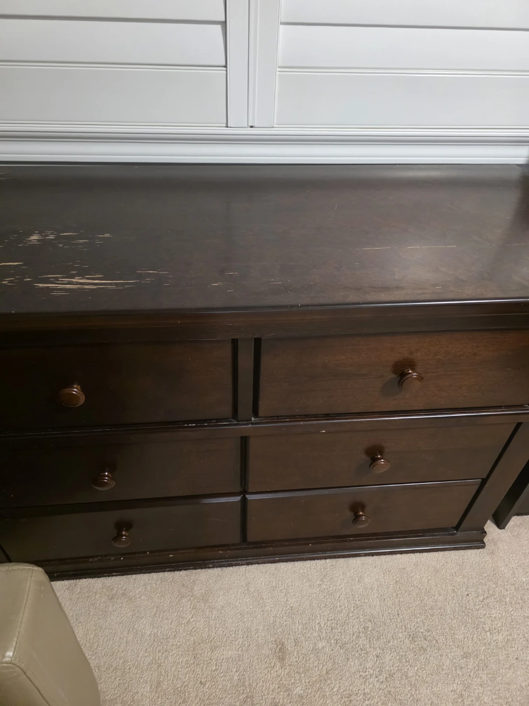 Dark Brown Wooden 6-Drawer Dresser - photo 4