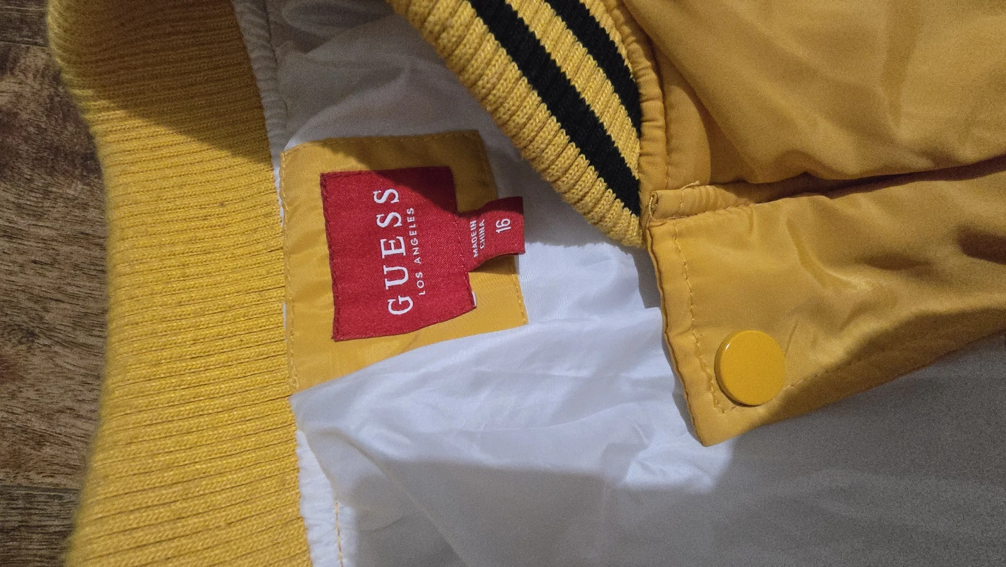GUESS Varsity Jacket - Yellow and White - photo 3