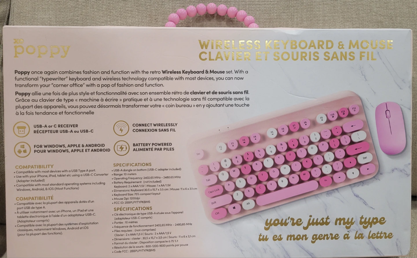 New xo poppy Wireless Keyboard and Mouse Set - Pink - photo 3