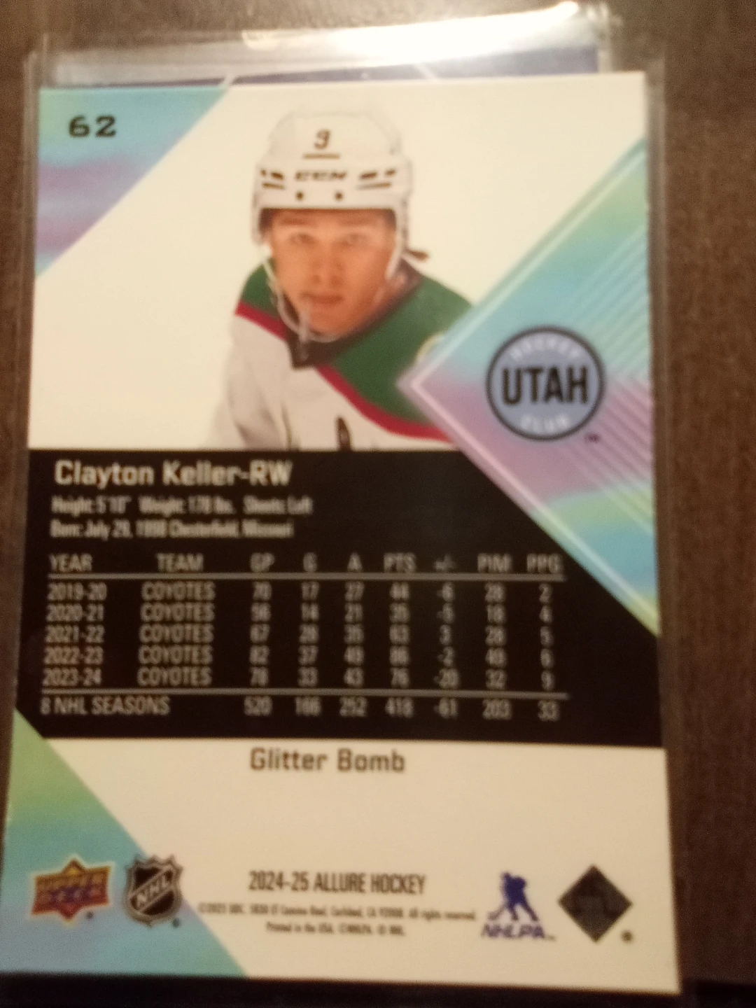 2024-25 Upper Deck Allure Clayton Keller Glitter Bomb - photo 2