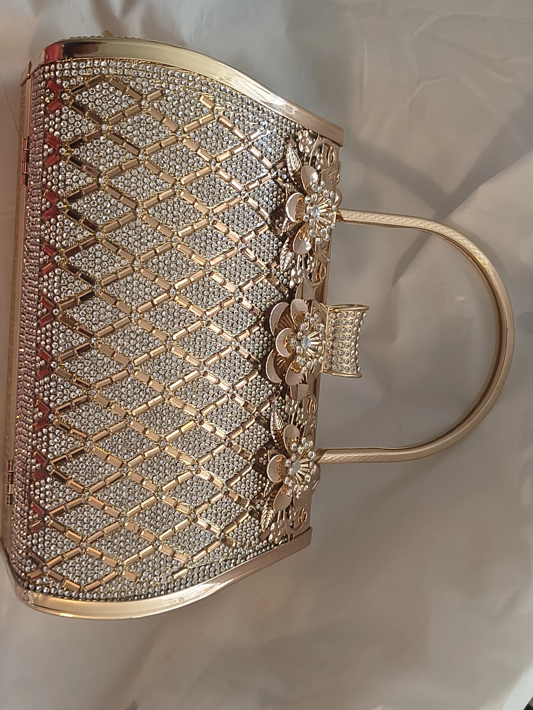 Gold Rhinestone Evening Clutch Bag - photo 2