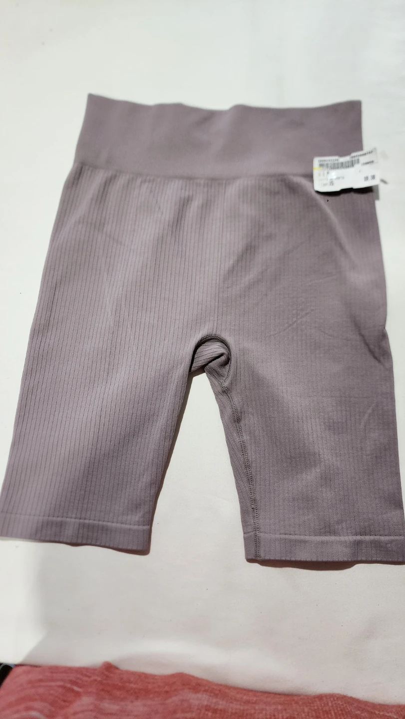 H&M Ribbed Biker Shorts - Purple, XS