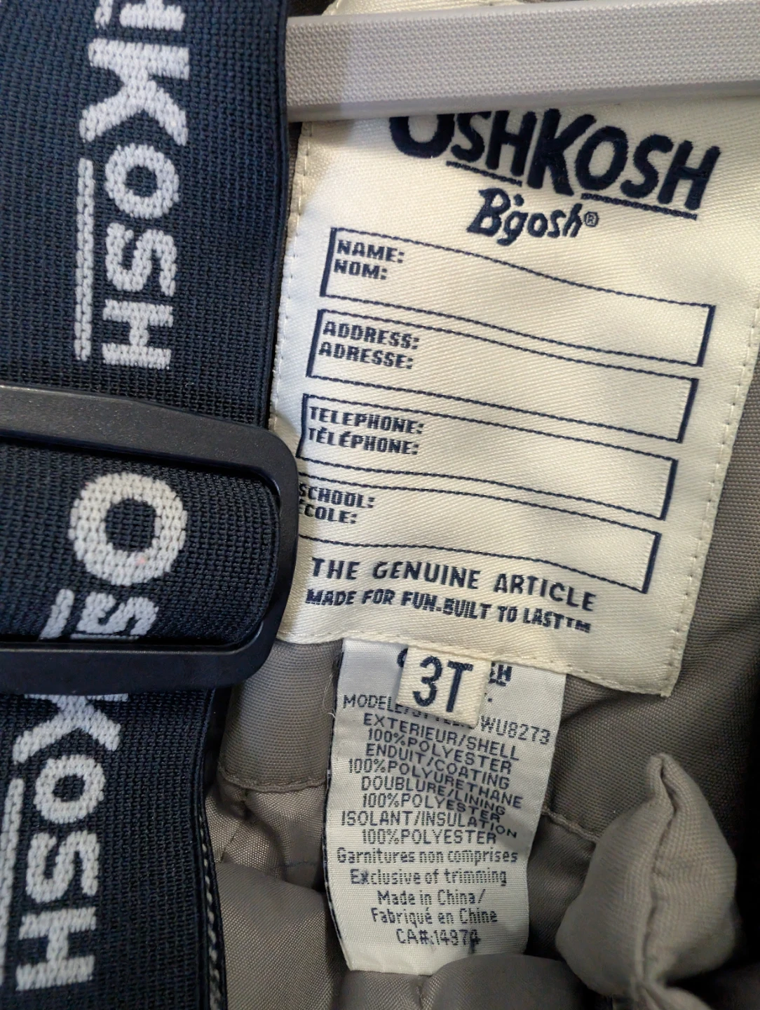 OshKosh B'gosh Toddler Snow Bib Overalls - 3T - photo 3