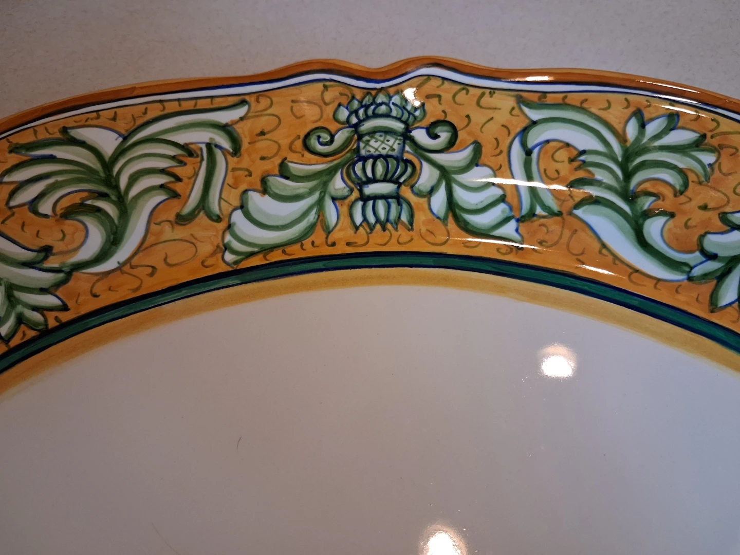 Ravello Italian Hand-Painted Ceramic Oval Serving Platter - photo 2