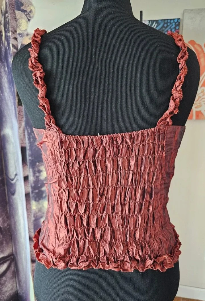 Vintage Y2 Anne Giorgio Crinkle Lace up Corset - photo 2