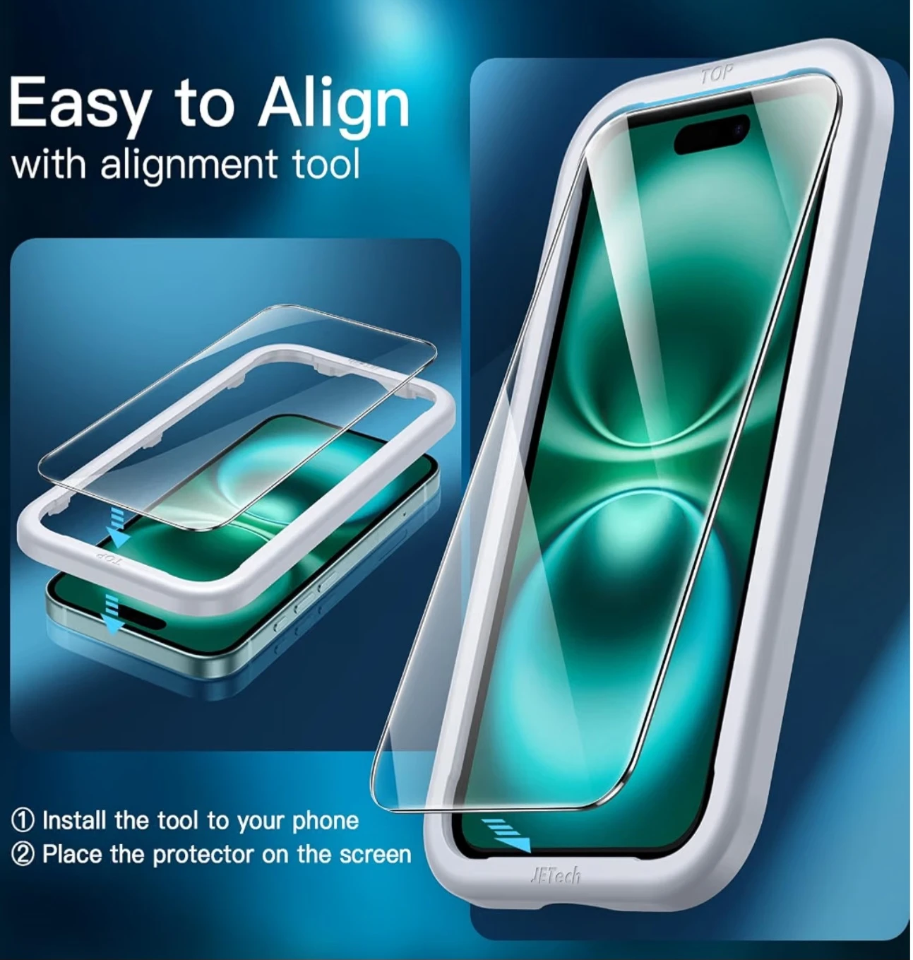JETech Tempered Glass Screen Protector for iPhone 16 Plus - photo 4
