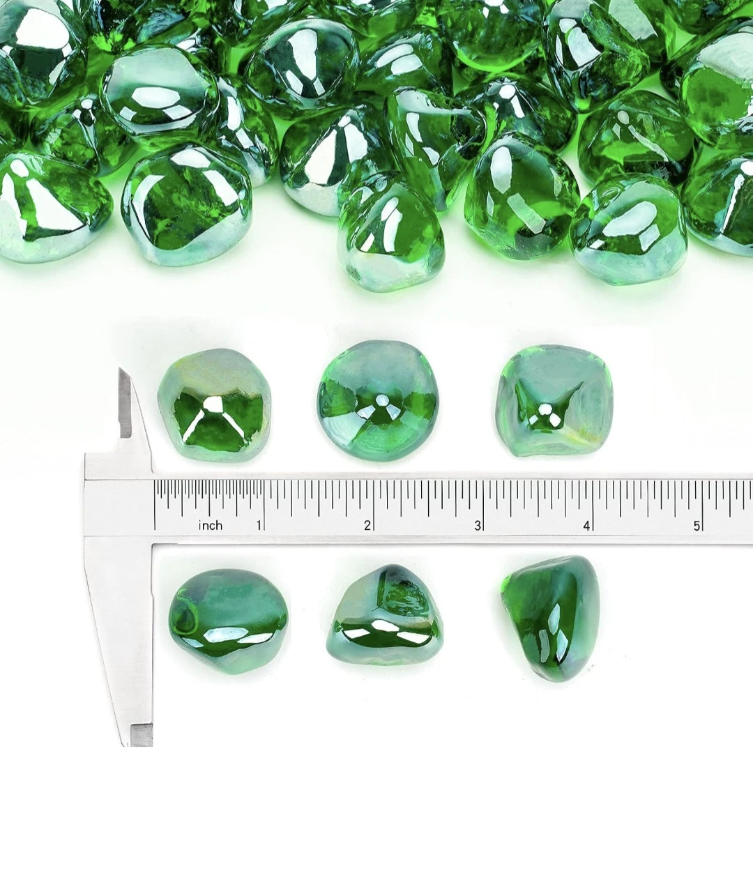 Stanbroil 1/2" Diamonds Fire Glass 3lbs Emerald Green, - photo 3