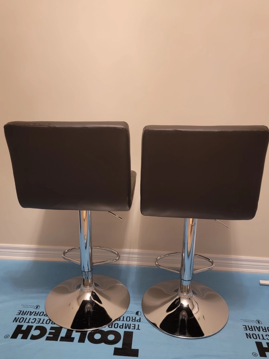 Two Black Adjustable Bar Stools - photo 3