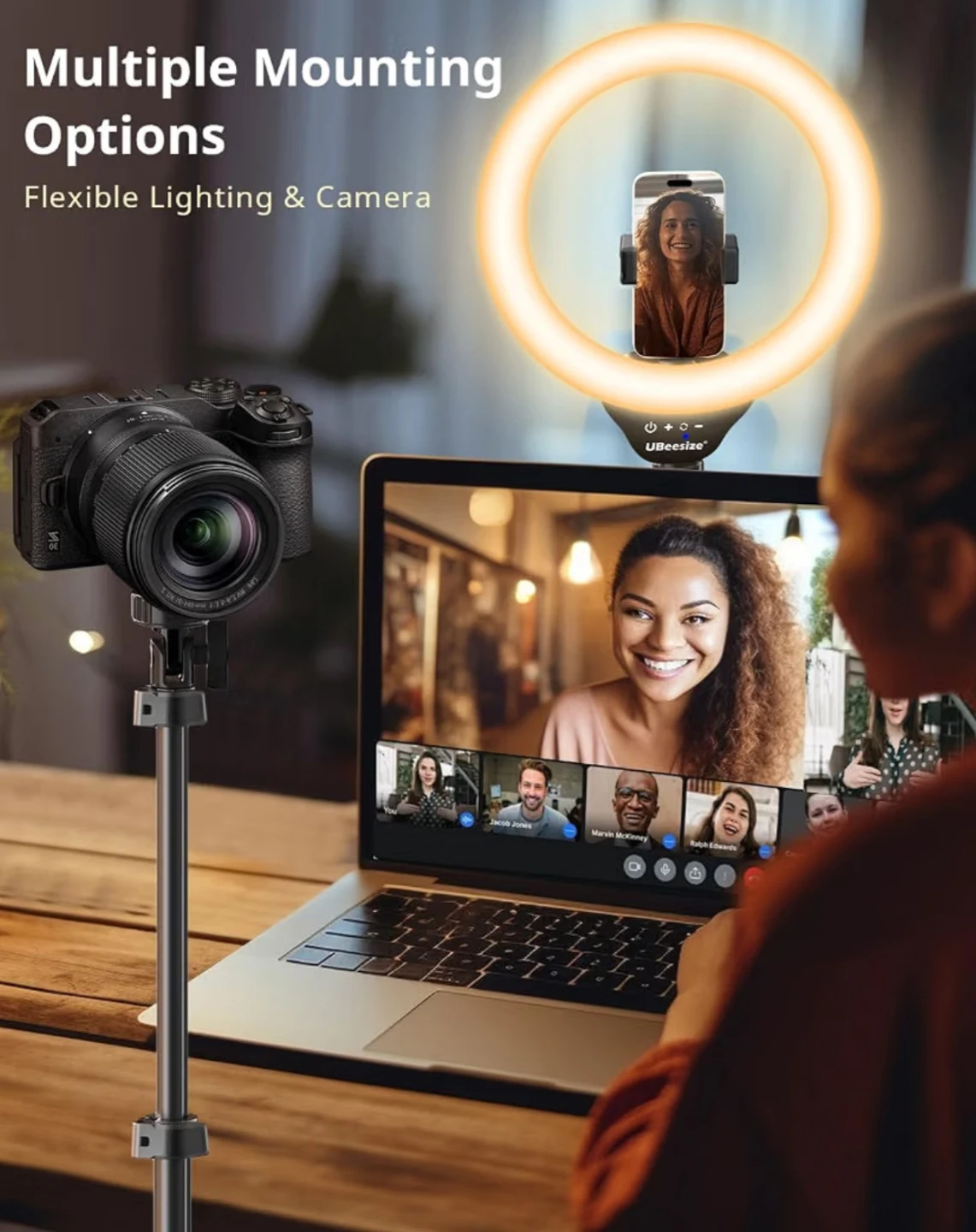 UBeesize Ring Light with Tripod Stand and Remote - photo 2