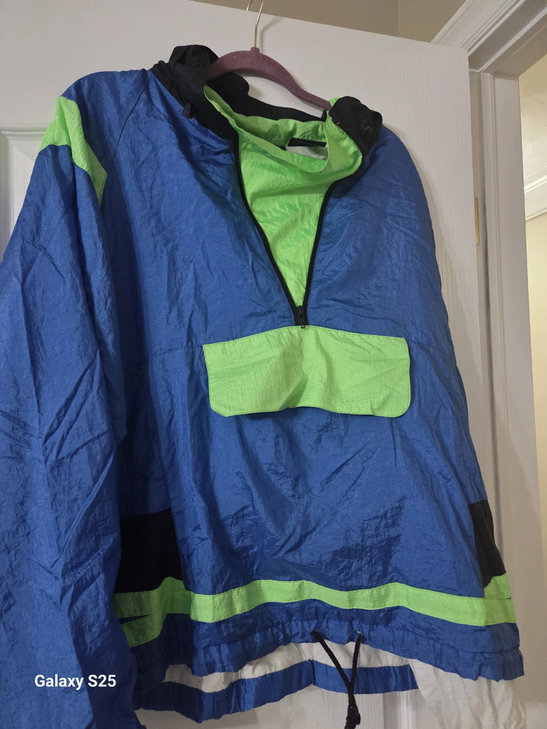 Blue and Green Nylon Pullover Jacket - photo 3