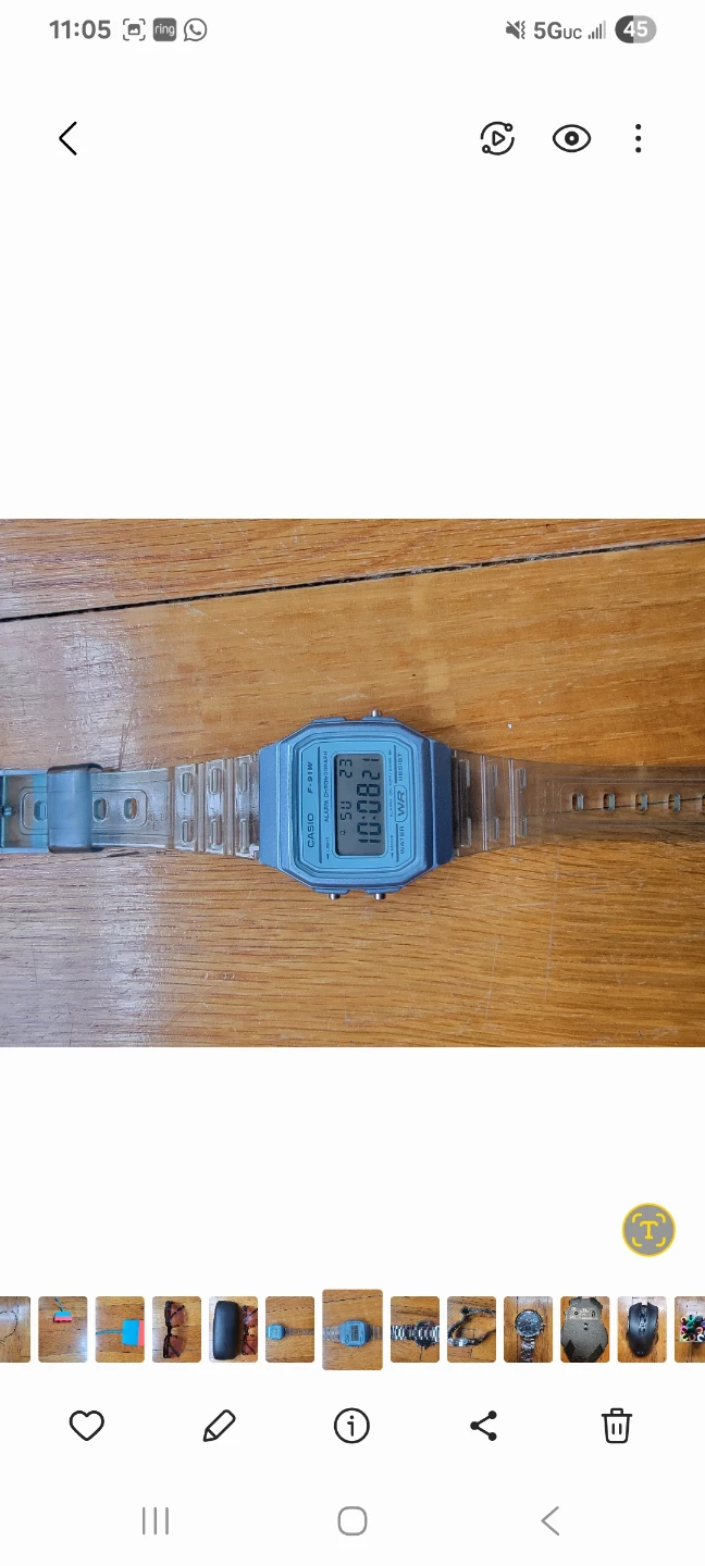 Casio F-91W Transparent Digital Watch