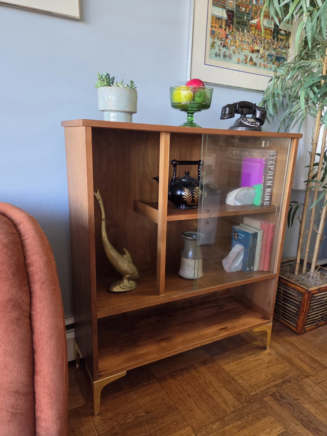 MCM Walnut Hutch Cabinet Buffet - photo 2