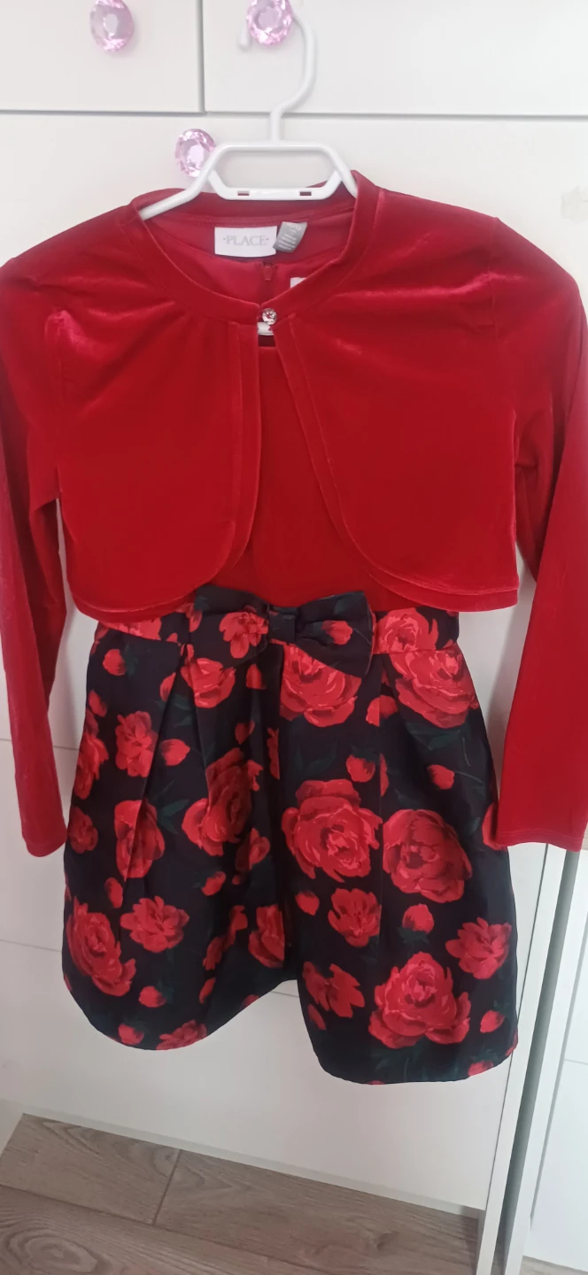 The Children's Place Red Rose Dress Set Size 12