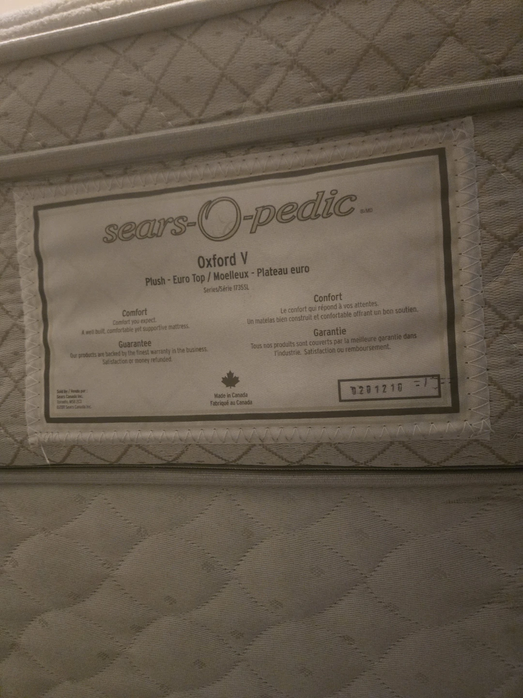 Sears-O-Pedic Oxford V Plush Euro Top Queen Bed - photo 2