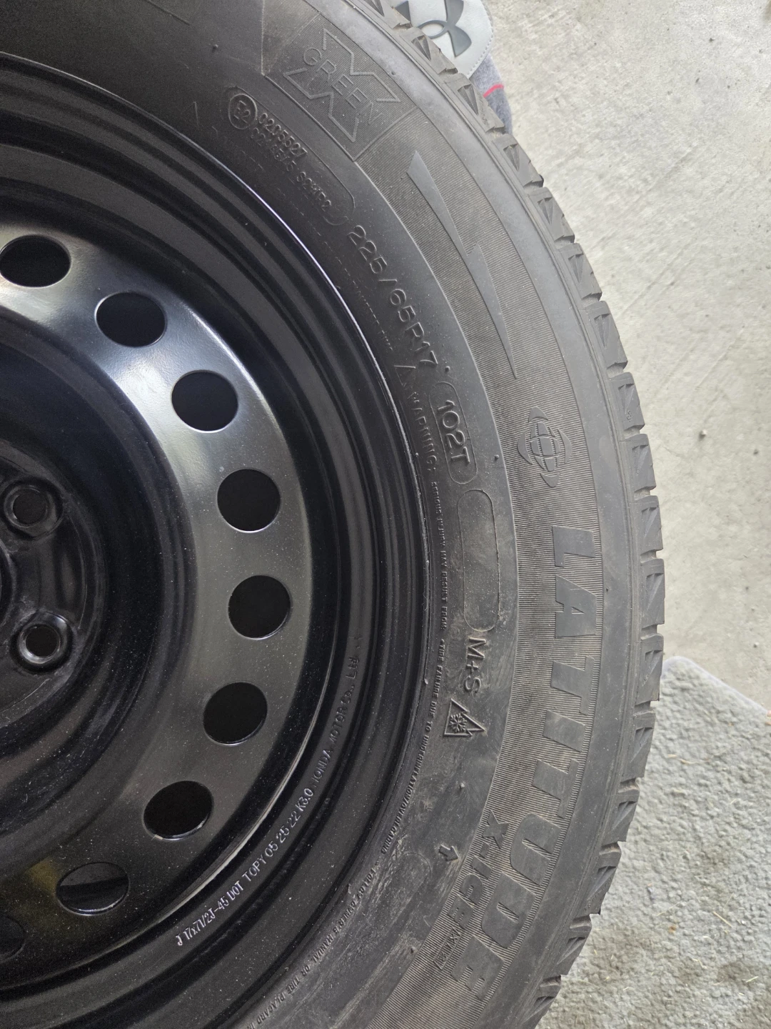 Set of 4 Michelin Latitude Winter Tires on Steel Rims - photo 4
