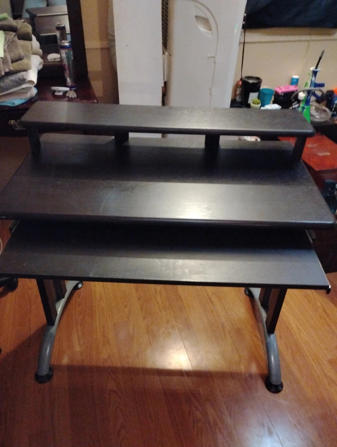 Black Computer Desk with Keyboard Tray