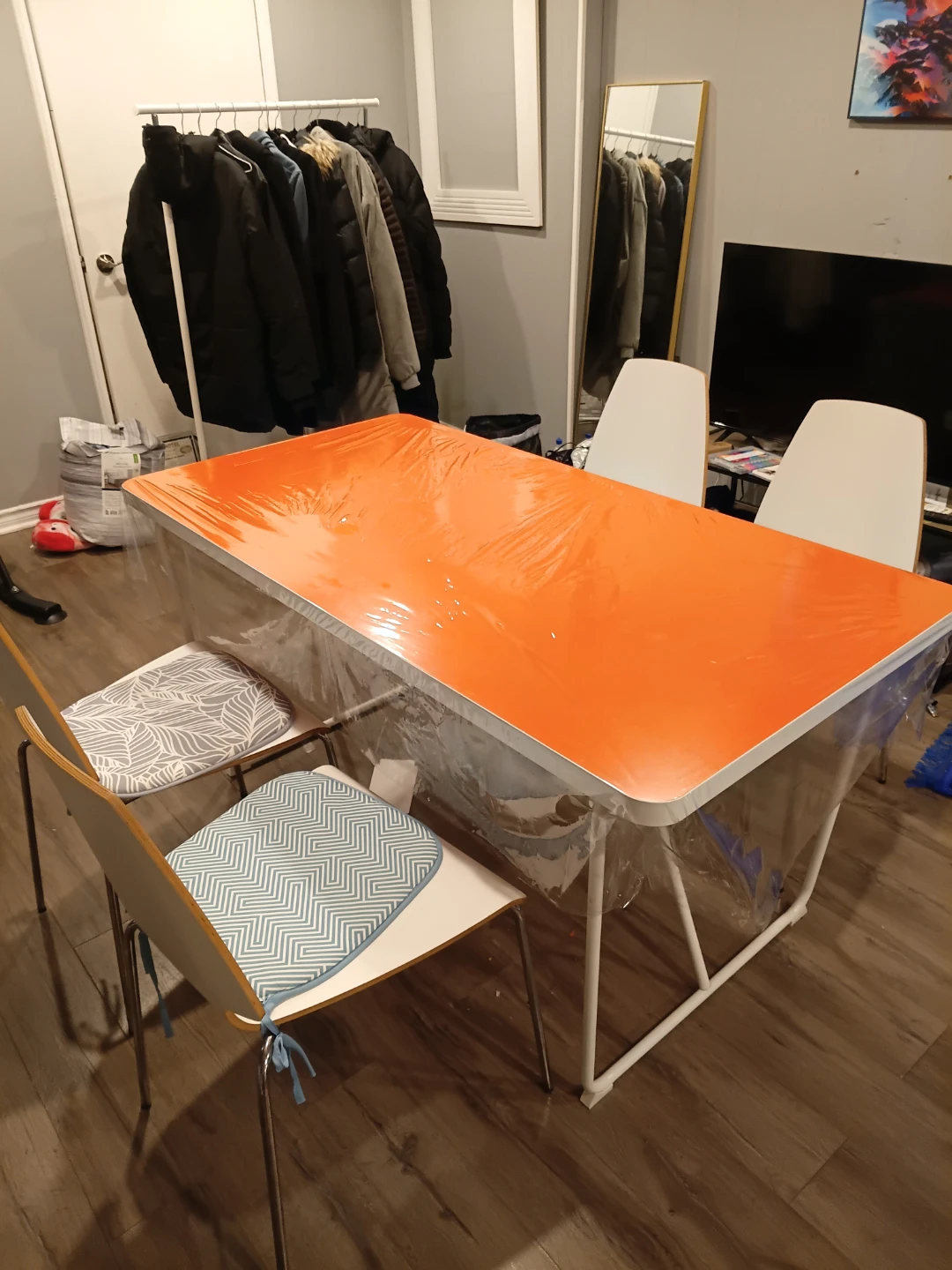 Orange Folding Dining Table - photo 5