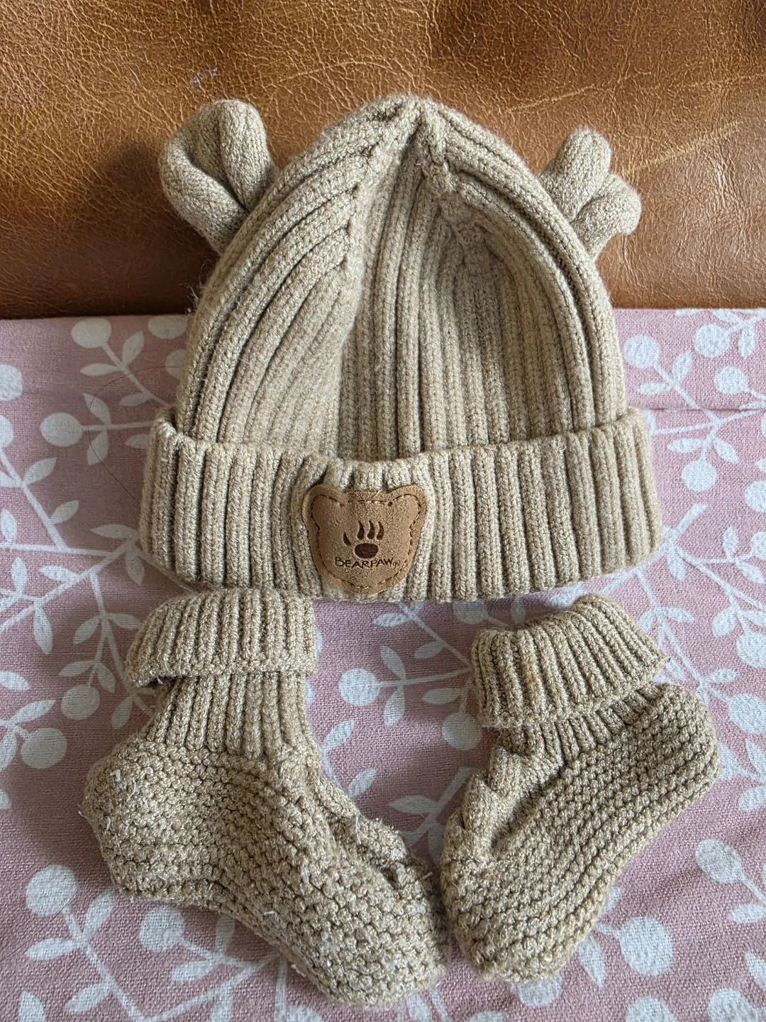 Bearpaw Baby Hat and Bootie Set
