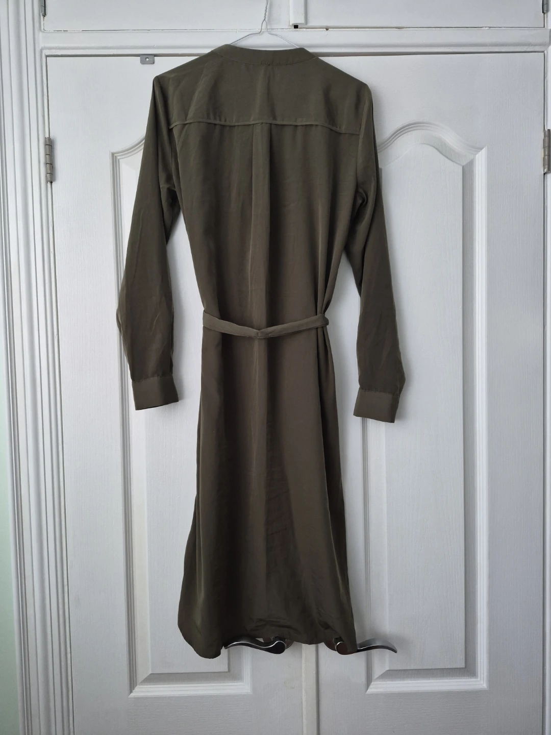 Banana Republic Olive Green Midi Shirt Dress - photo 2