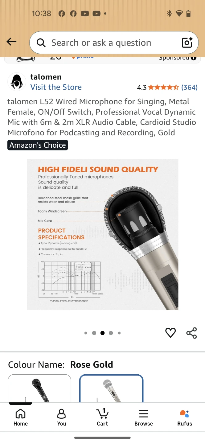 talomen L52 Wired Dynamic Microphone - photo 3