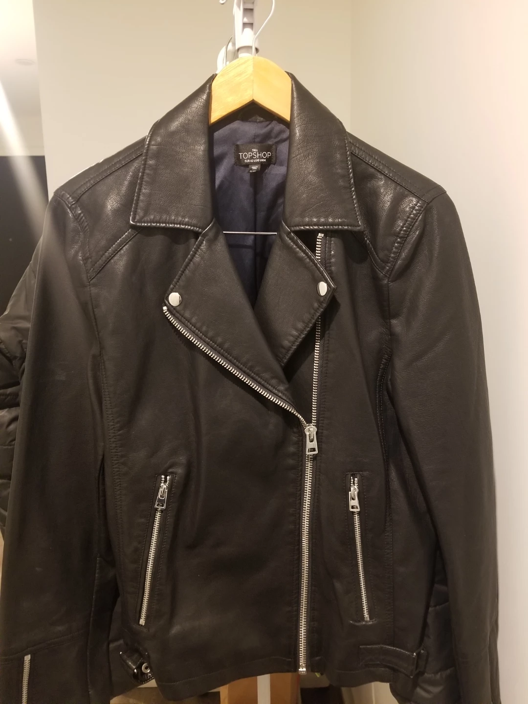 Topshop Black Leather Biker Jacket
