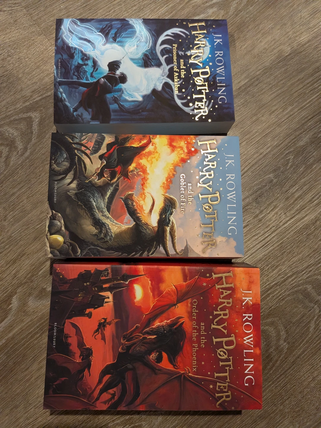 3 Harry Potter Books - Prisoner, Goblet, Order of Phoenix