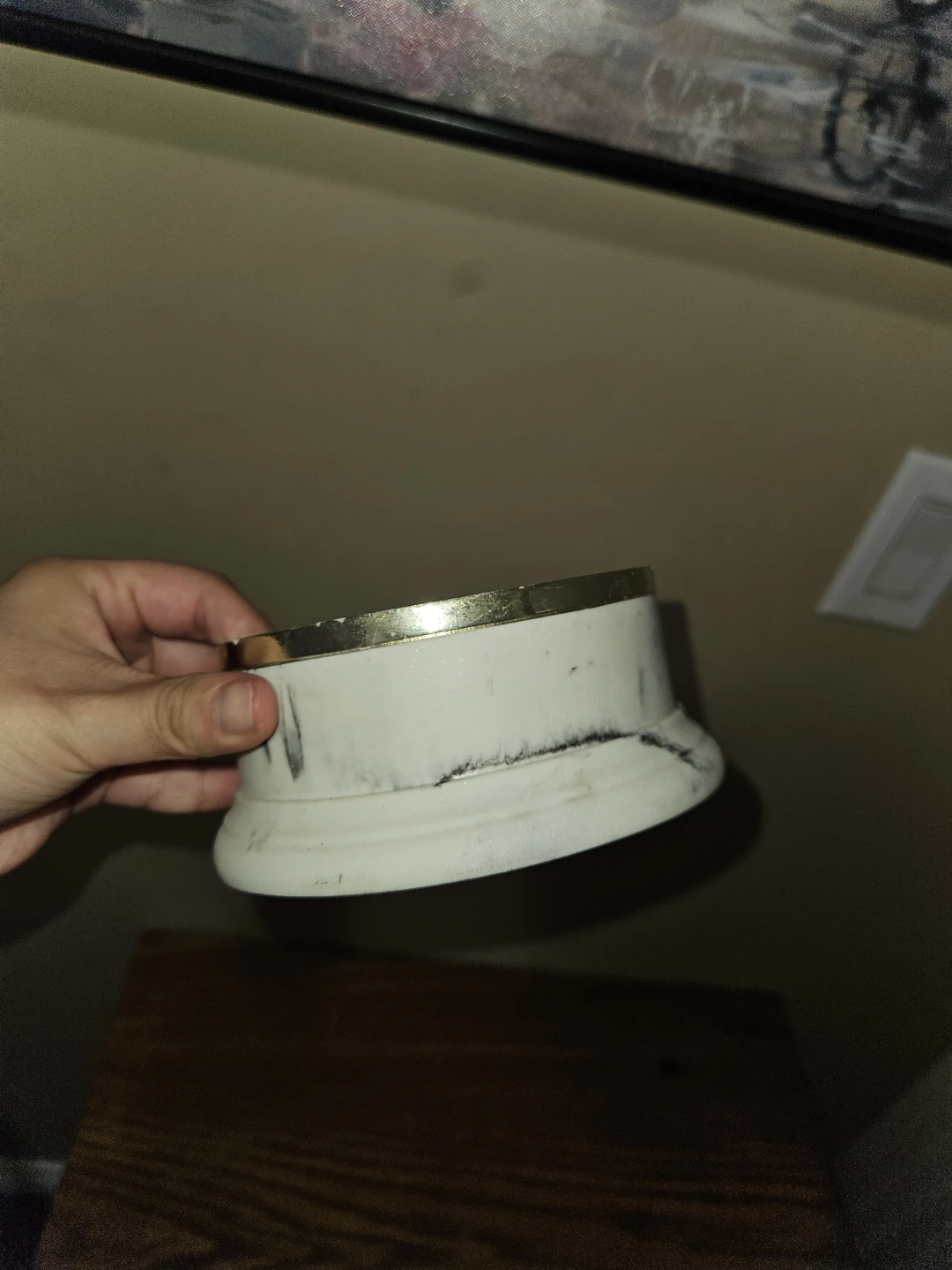 Decorative Marble and Gold Tone Trinket Bowl - photo 3