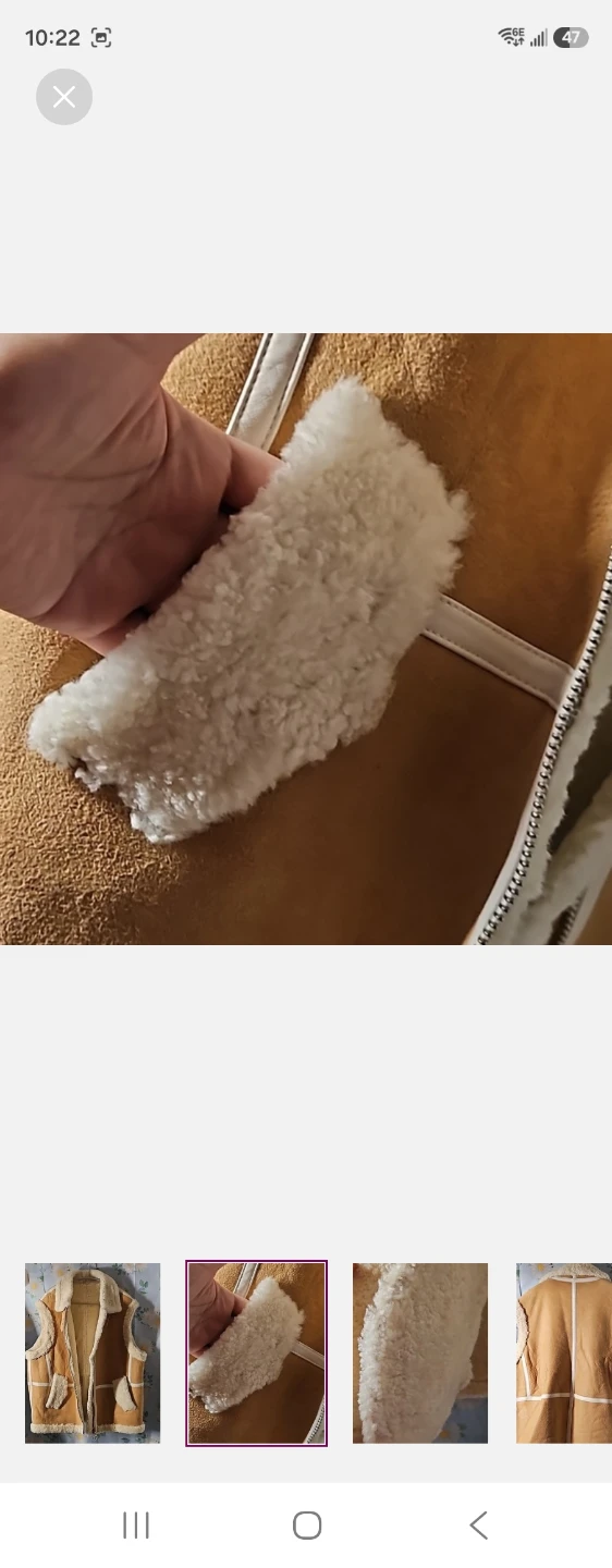 Tan real Shearling Vest - photo 5