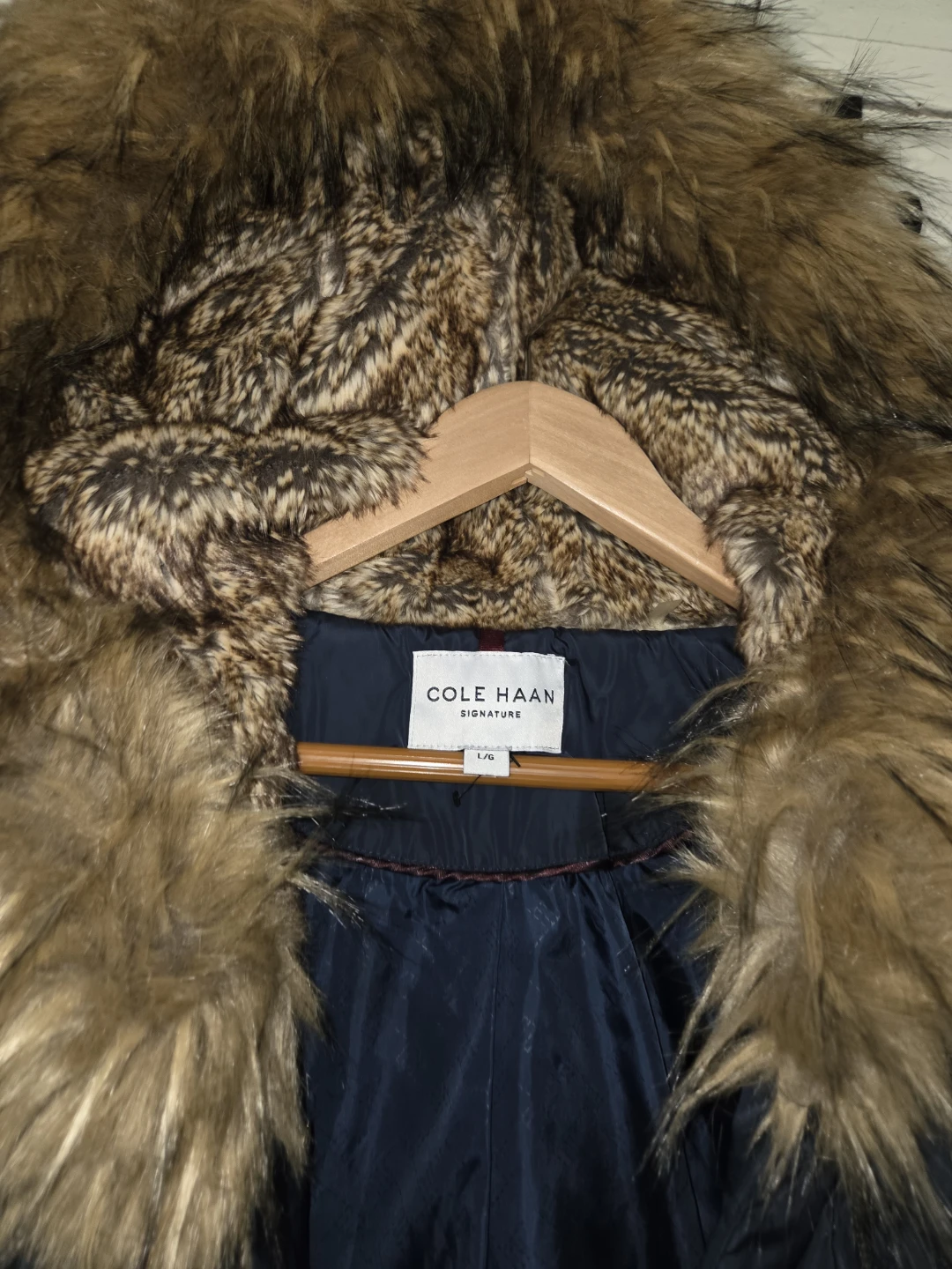 Cole Haan Signature Long Puffer W/ Faux Fur Hood in a Ladies L - photo 3