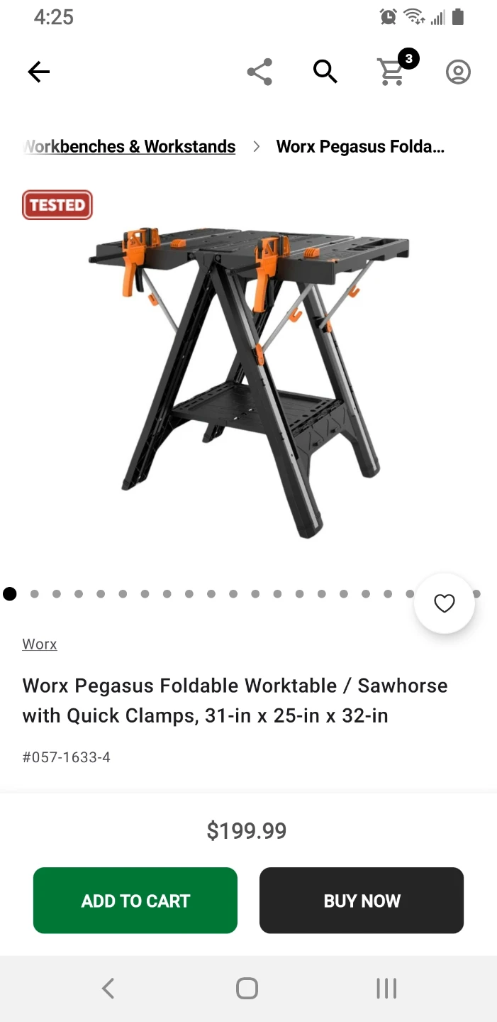Worx Pegasus Foldable Worktable and Sawhorse