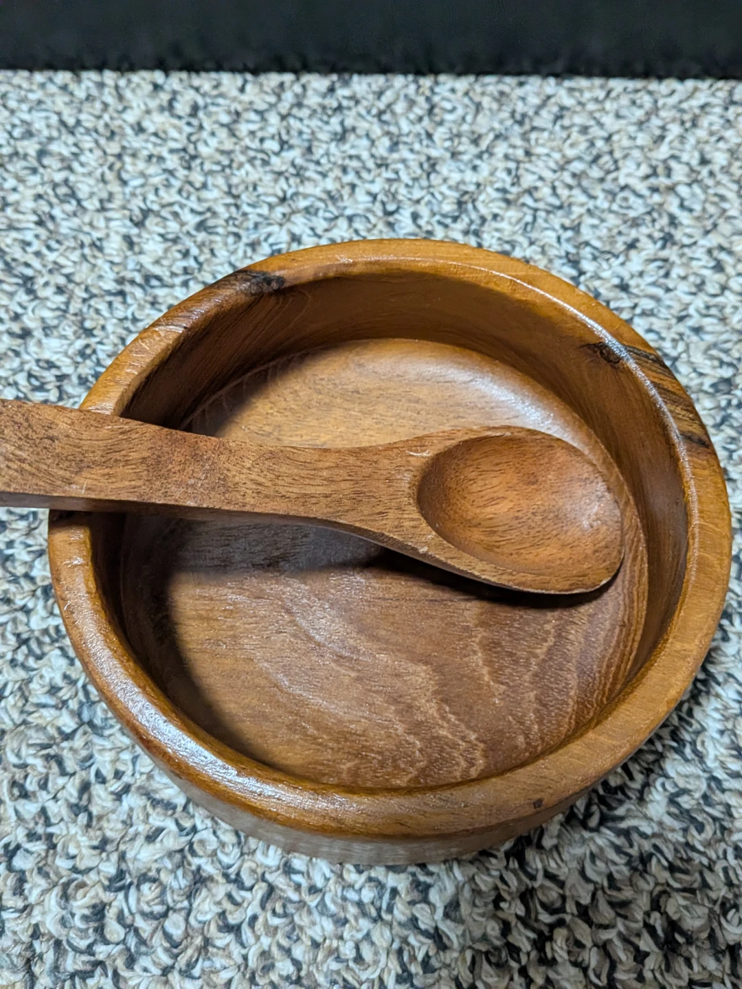 Small wood bowl with spoon - photo 5