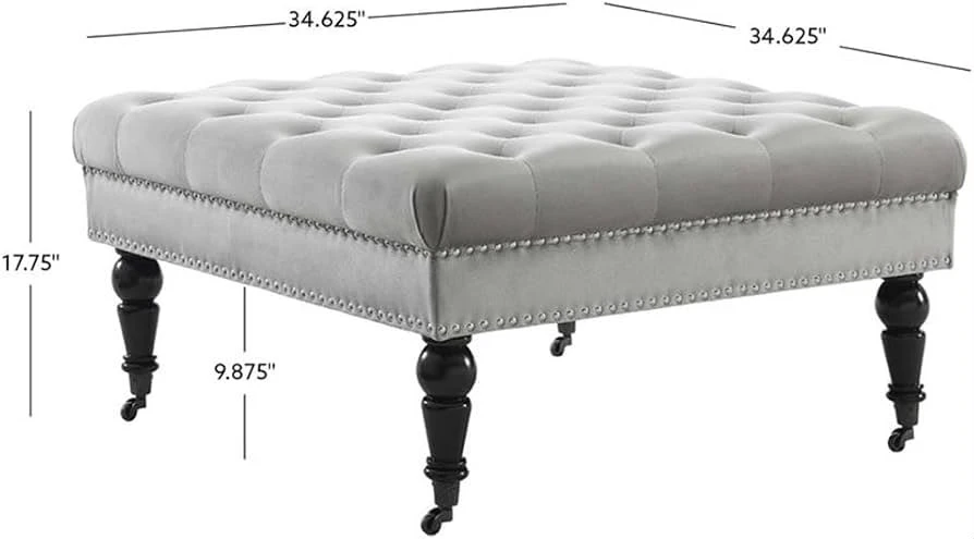 Tufted Velvet Ottoman - photo 3