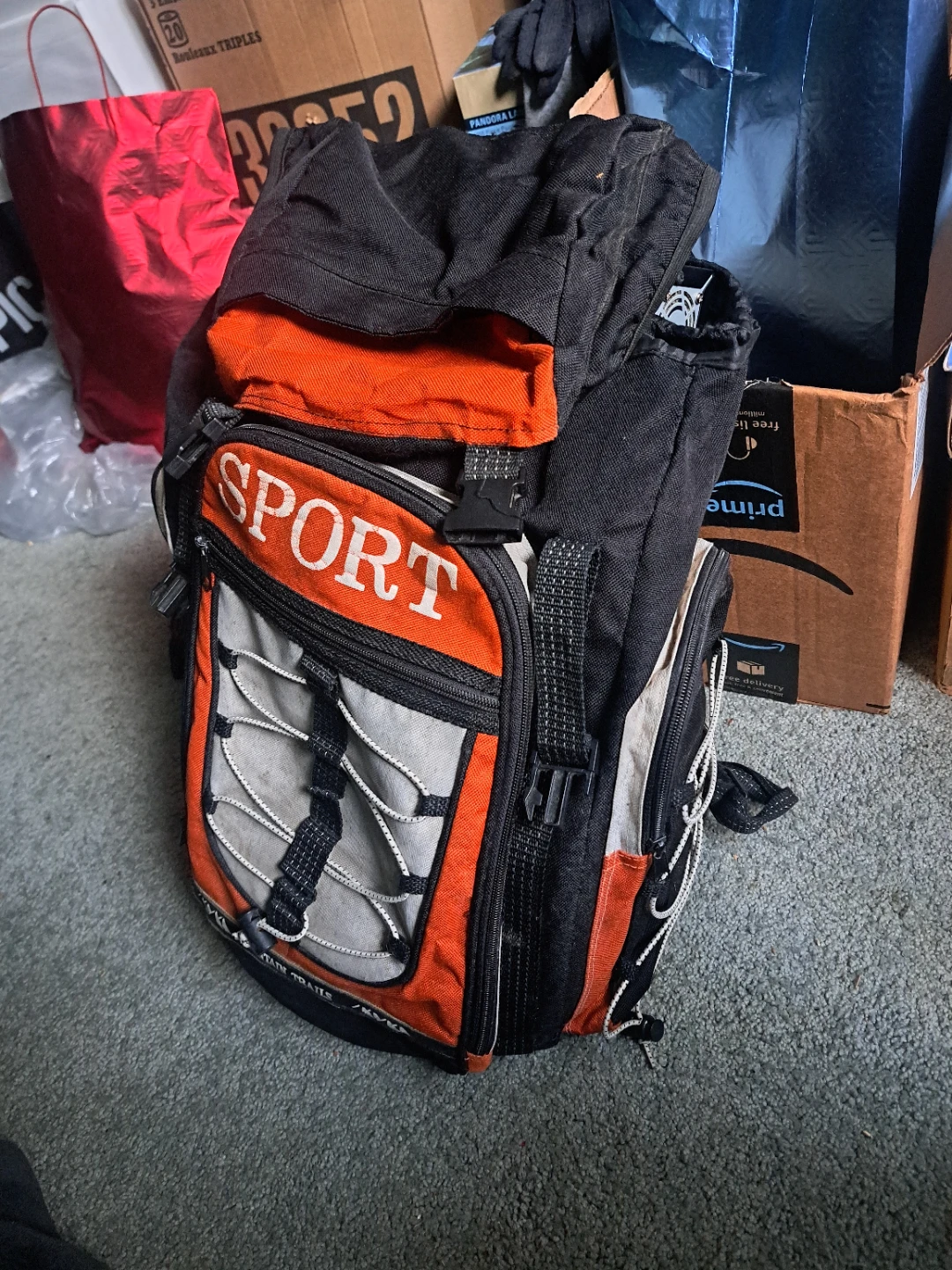 Sport Black and Orange Backpack
