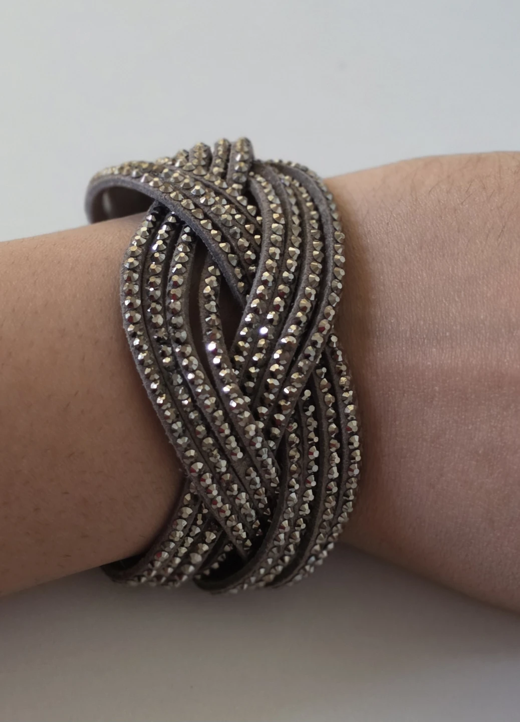 Braided Suede and Crystal Bracelet - photo 4