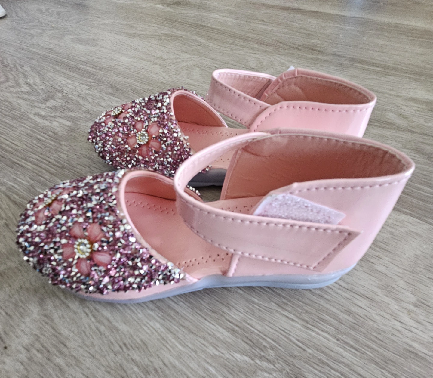 Girls Pink Glitter Floral Shoes - photo 3
