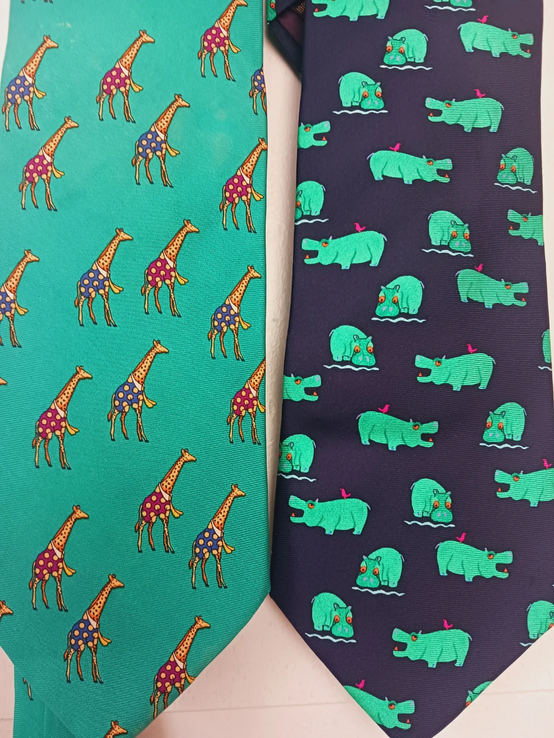 Brooks Brothers Silk Neckties - Giraffe and Hippo Print - photo 2