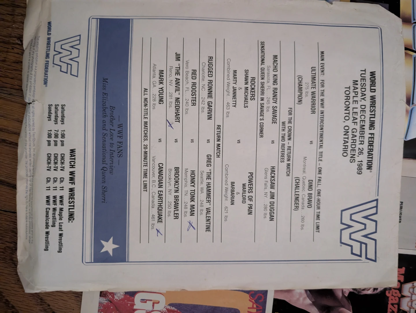 Vintage 1989 WWF Wrestling Program Magazine - photo 3