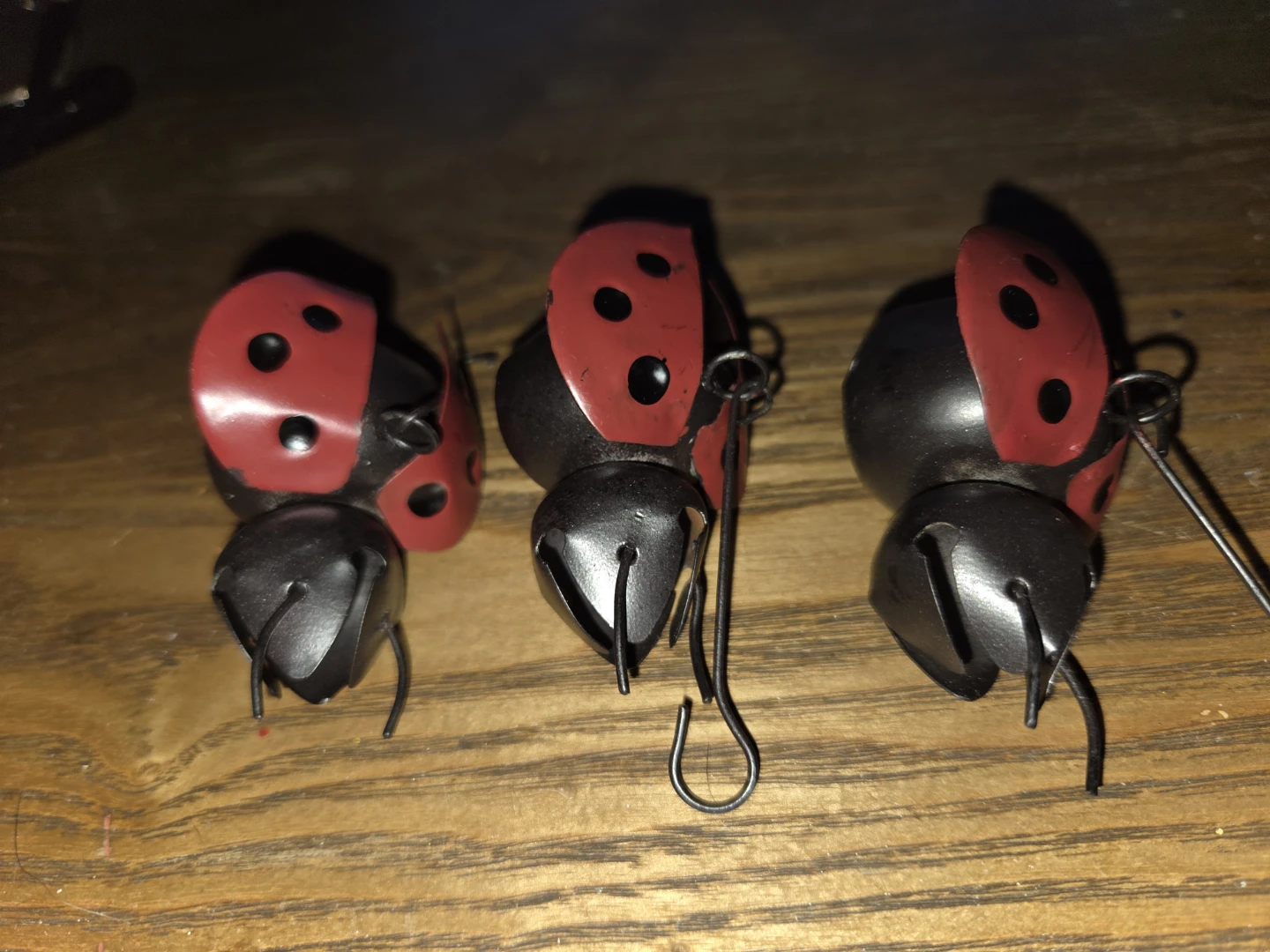 6 vintage metal insect ornaments with box/ packaging